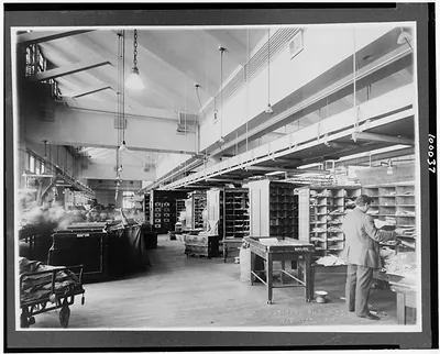 [Mail sorting room, U.S. Post Office, Washington, D.C.] / National Photo Co., Washington, D.C.