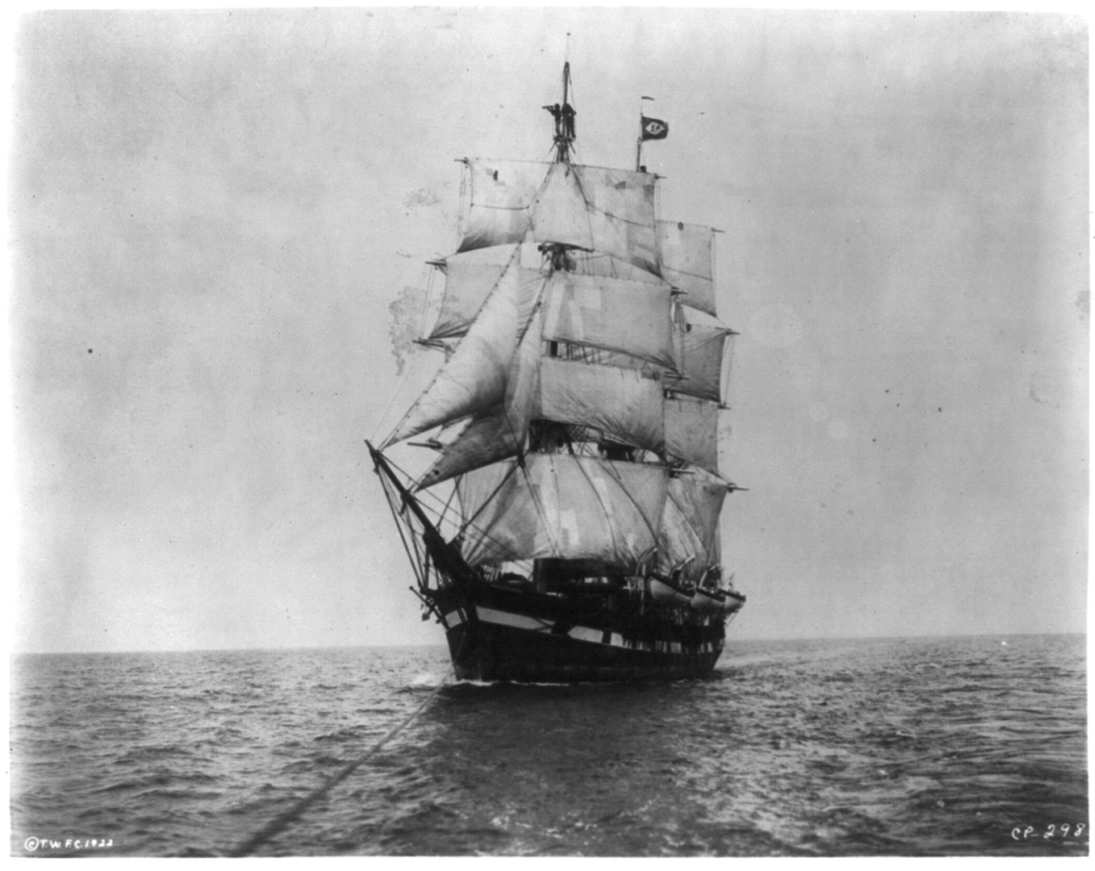 The ship WANDERER used in movie Down to the Sea in Ships" to represent the CHARLES W. MORGAN", c1922 Aug. 28. — historic photograph