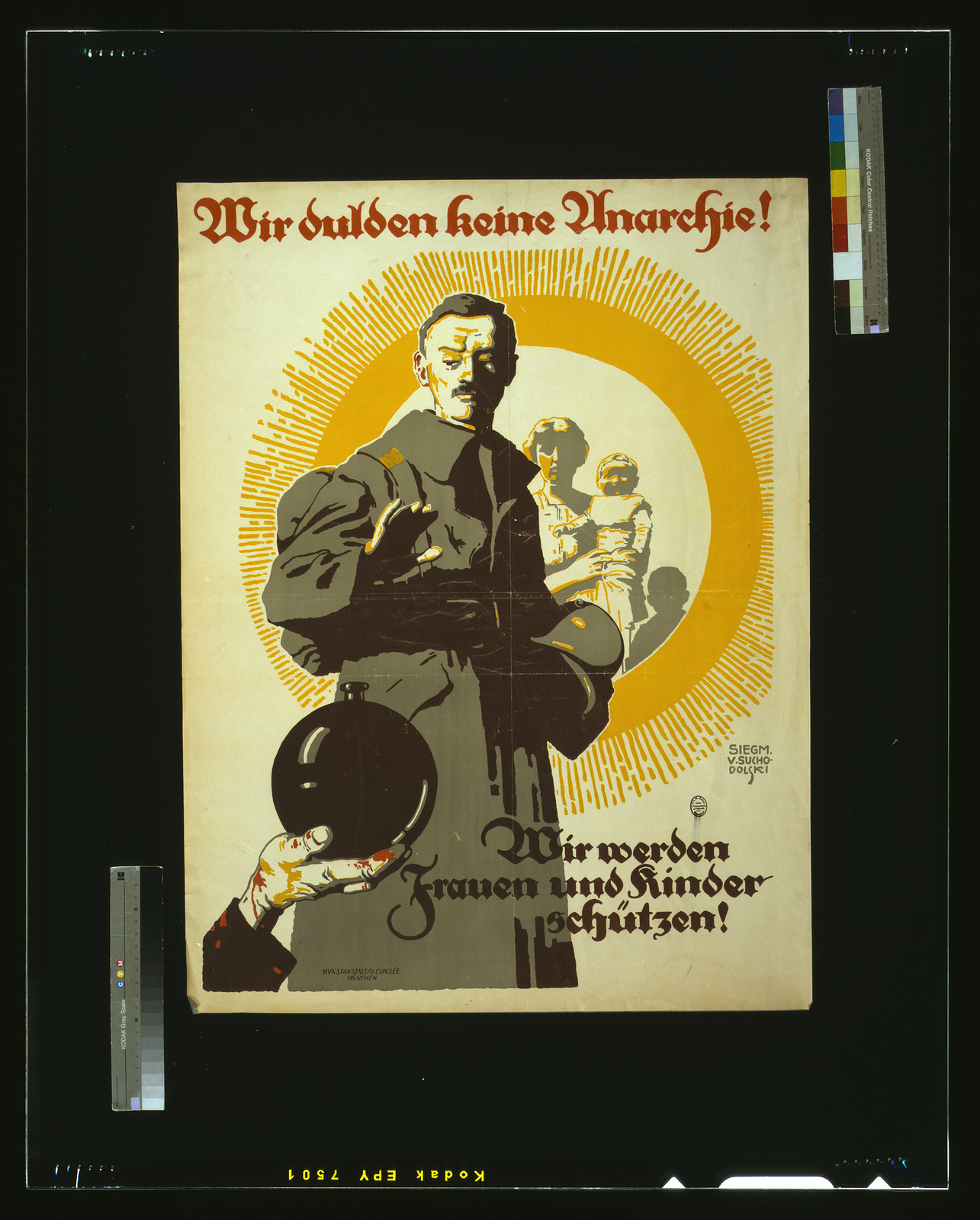 Wir dulden keine Anarchie! / Siegm. v. Suchodolski., 1919 — vintage poster