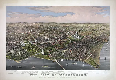 The City of Washington: Birds-Eye View from the Potomac—Looking North