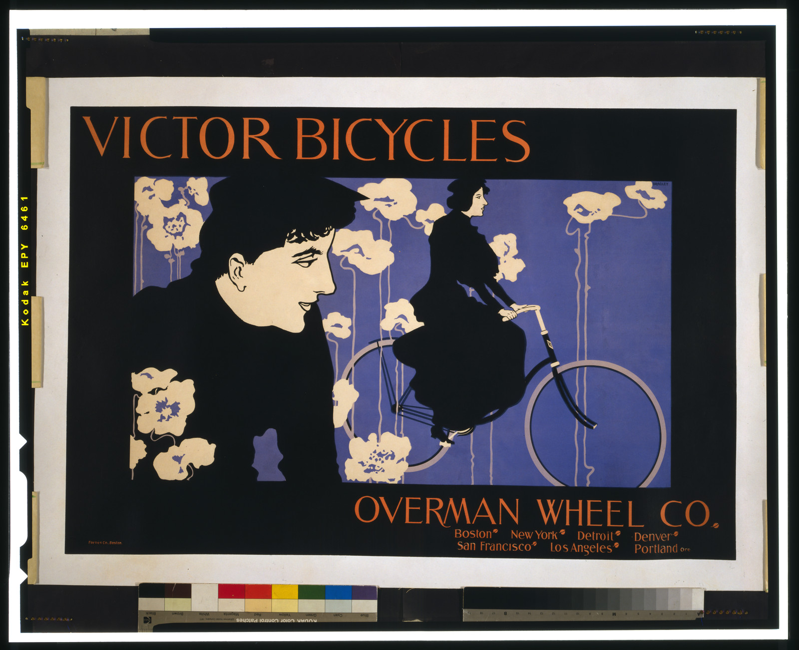Victor Bicycles Overman Wheel Co. / Bradley., Boston : Forbes Co., [1896] — vintage poster