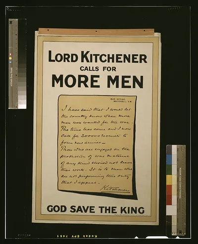 Lord Kitchener calls for more men. God save the king / printed by Hill, Siffken & Co. (L.P.A. Ltd.), Grafton Works, London, N.