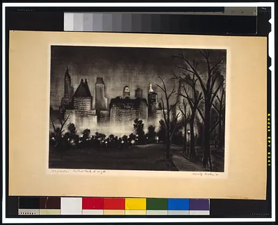 Central Park at night / Adolph Dehn '34.