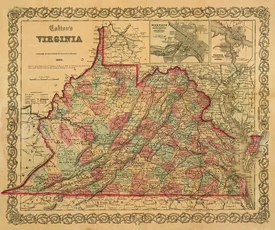 Colton's Virginia map, 1862