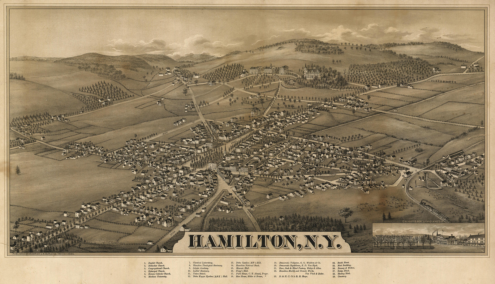 NY-Hamilton-1885, 1885 — antique map