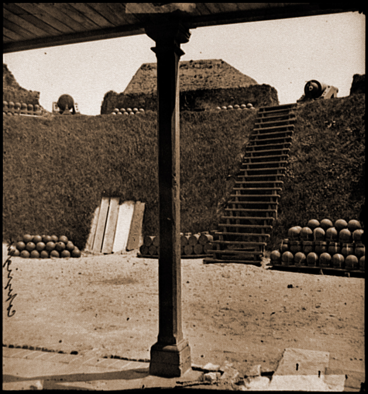 Charleston S.C. Interior view of Castle Pinckney, 1865 — historic photograph