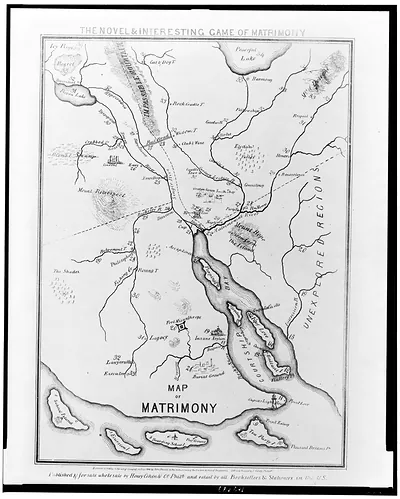 The novel & interesting game of matrimony. Map of matrimony / Lith. & printed by J. Dainty, Philada.