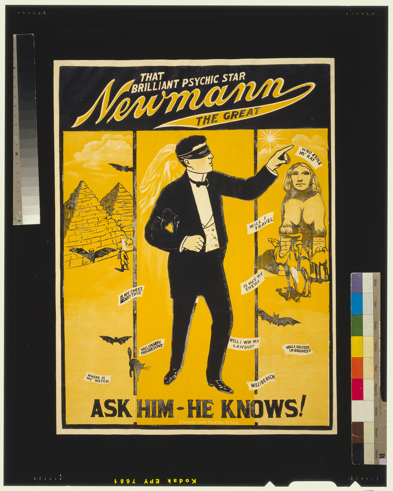 That brilliant psychic star, Newmann the Great, St. Paul : Standard Show Printers, [ca. 1928] — vintage poster