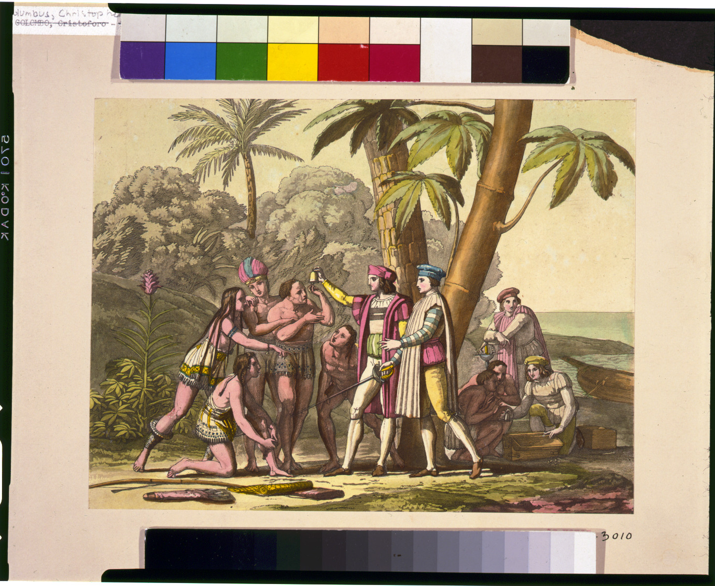 Landing of Columbus, [between 1860 and 1880] — antique lithograph