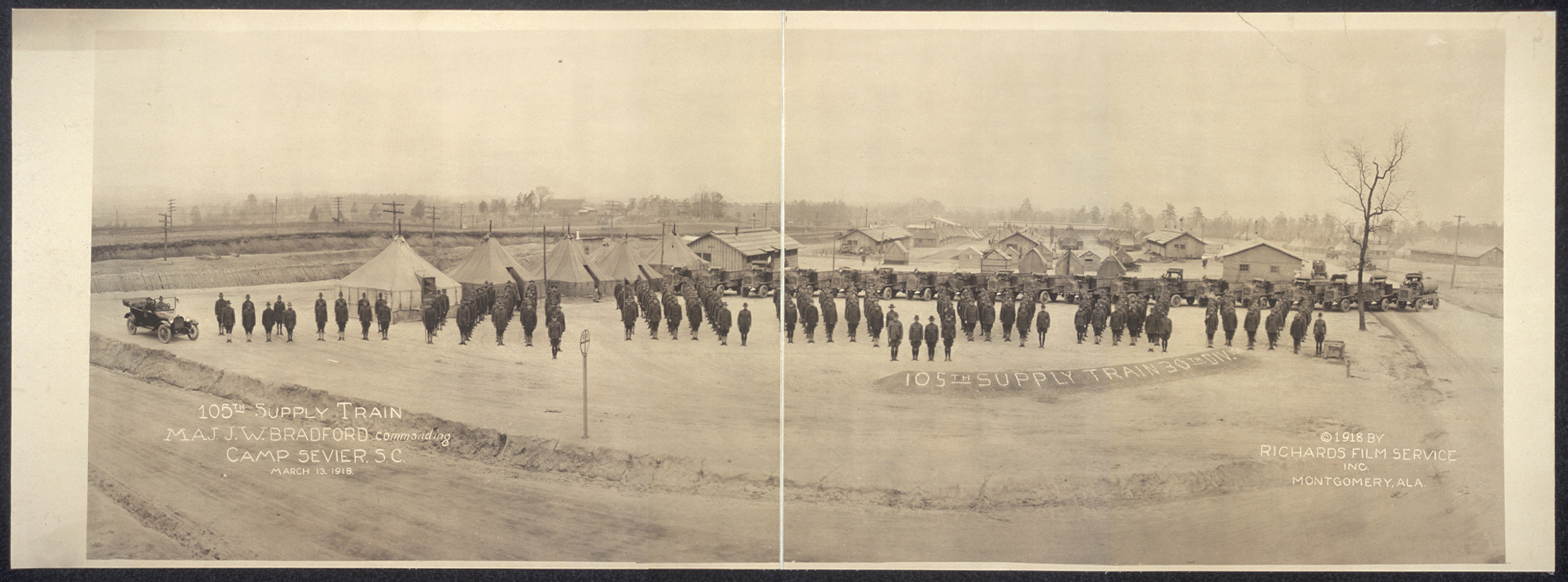 105th Supply Train Camp Sevier, South Carolina, 1918, 1918 — historic image