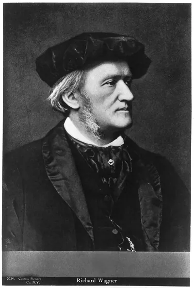[Richard Wagner, 1813-1883, head-and-shoulders portrait, facing right, wearing beret]