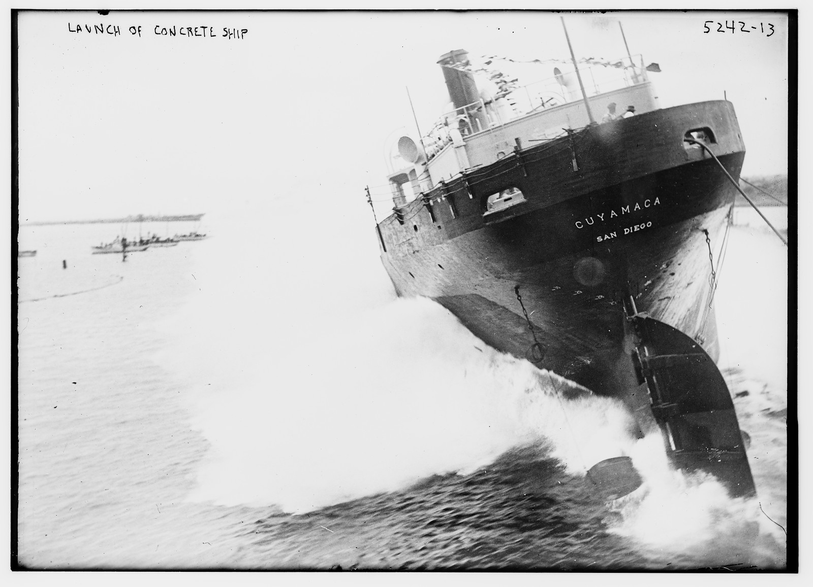 Launch of concrete ship CUYAMACA (San Diego), n/a — historic photograph
