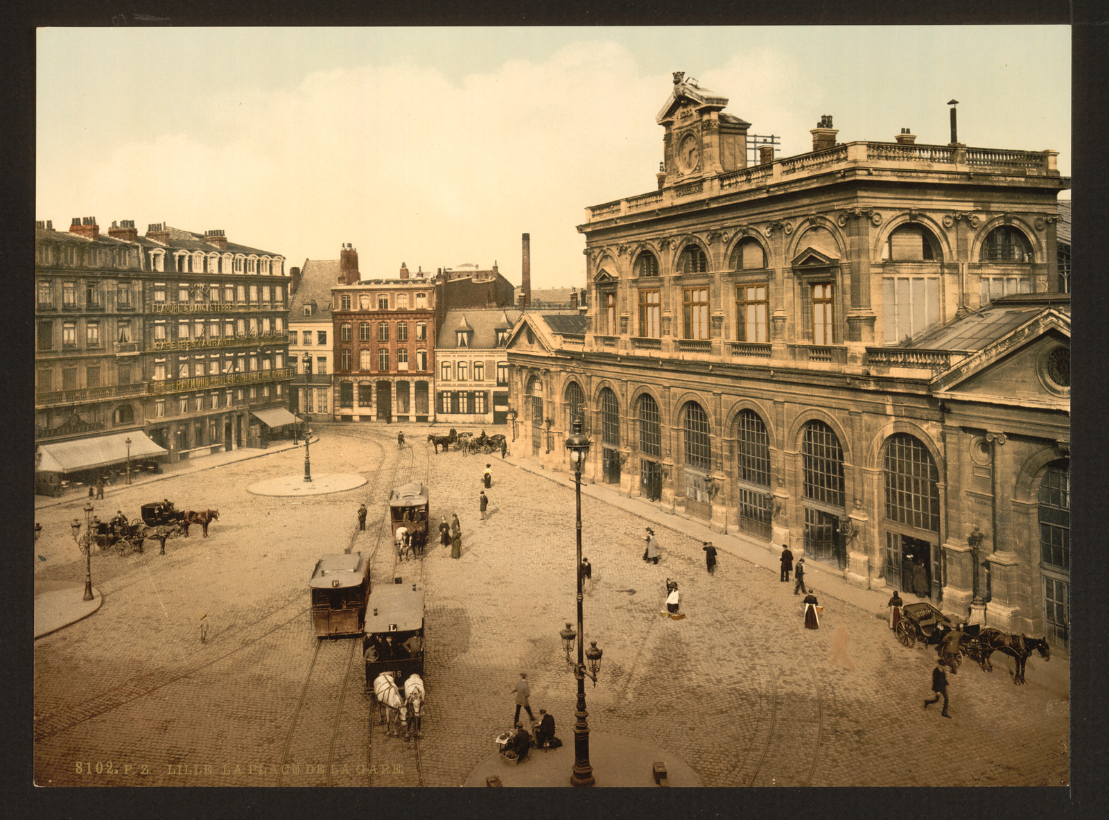 The railway station Lillie France, [between ca. 1890 and ca. 1900]. — historic print