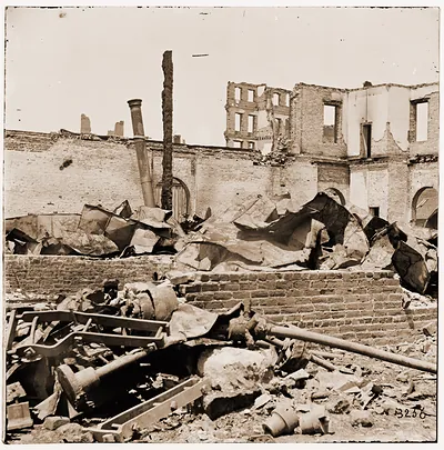 Richmond Virginia. Ruins of Richmond & Petersburg Railroad depot