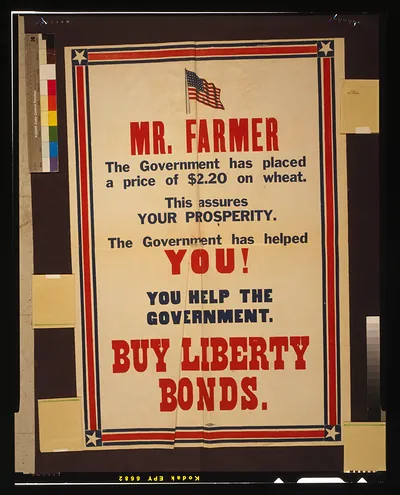 Mr. Farmer [...] The government has helped you! You help the government - Buy Liberty Bonds