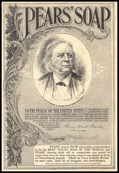Pears' Soap advertisement with Henry Ward Beecher portrait