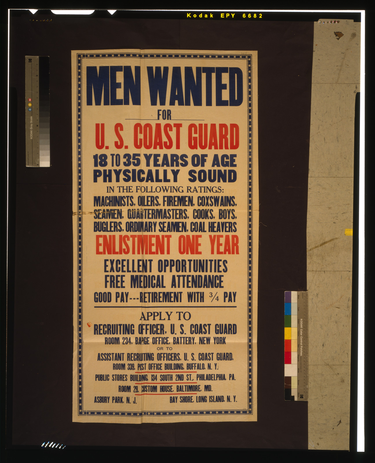 Men wanted for U.S. Coast Guard, [1917] — vintage poster