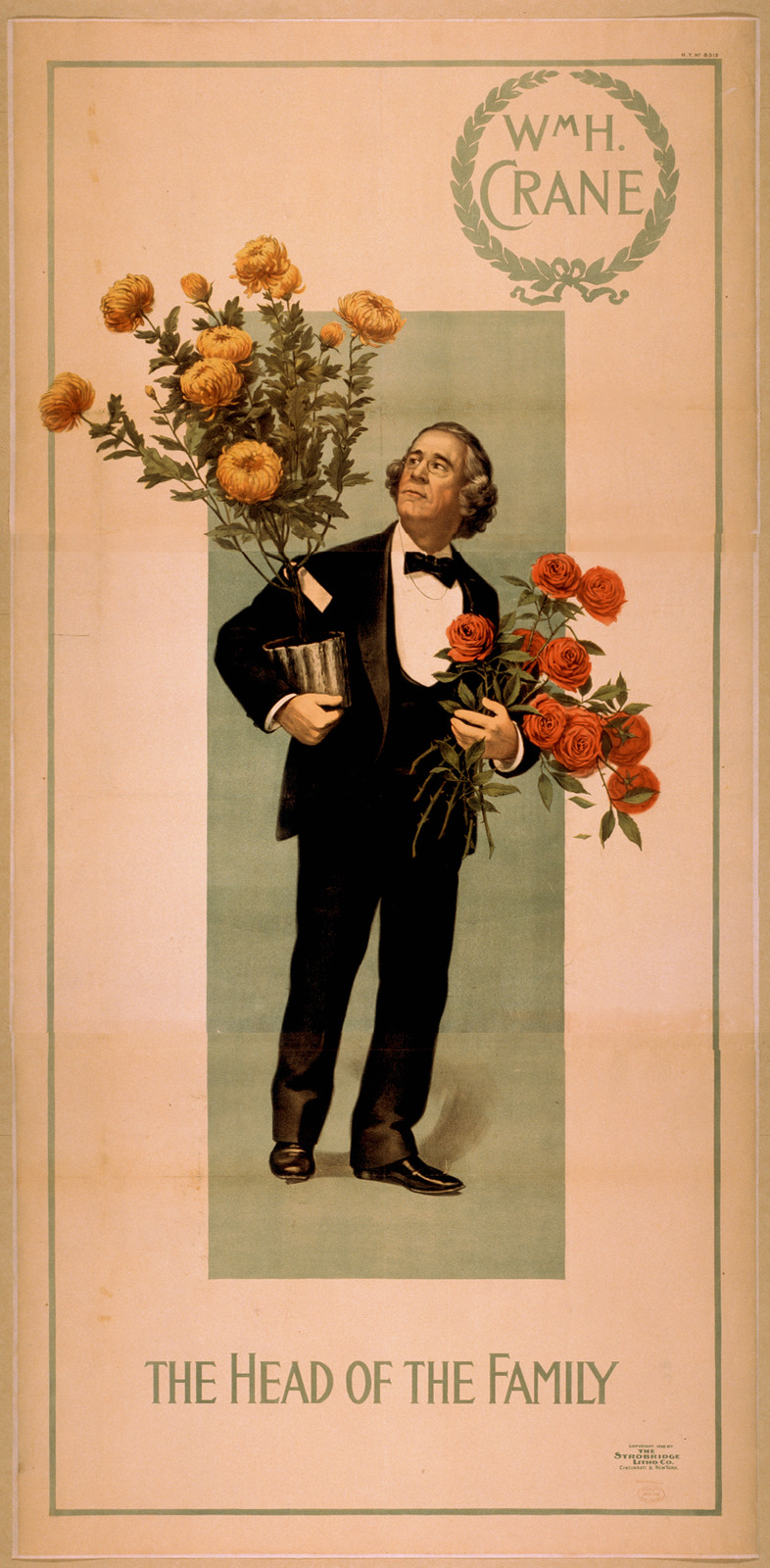Wm. H. Crane, The Head of the Family, theatrical poster — vintage poster