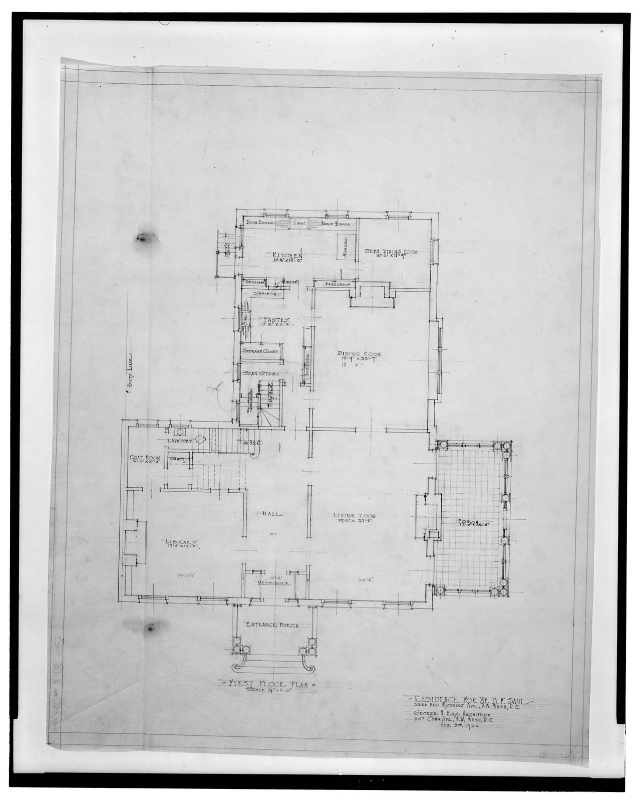 Vintage Building Photo - Washington DC - House (residence) for B.F (1) — historic image
