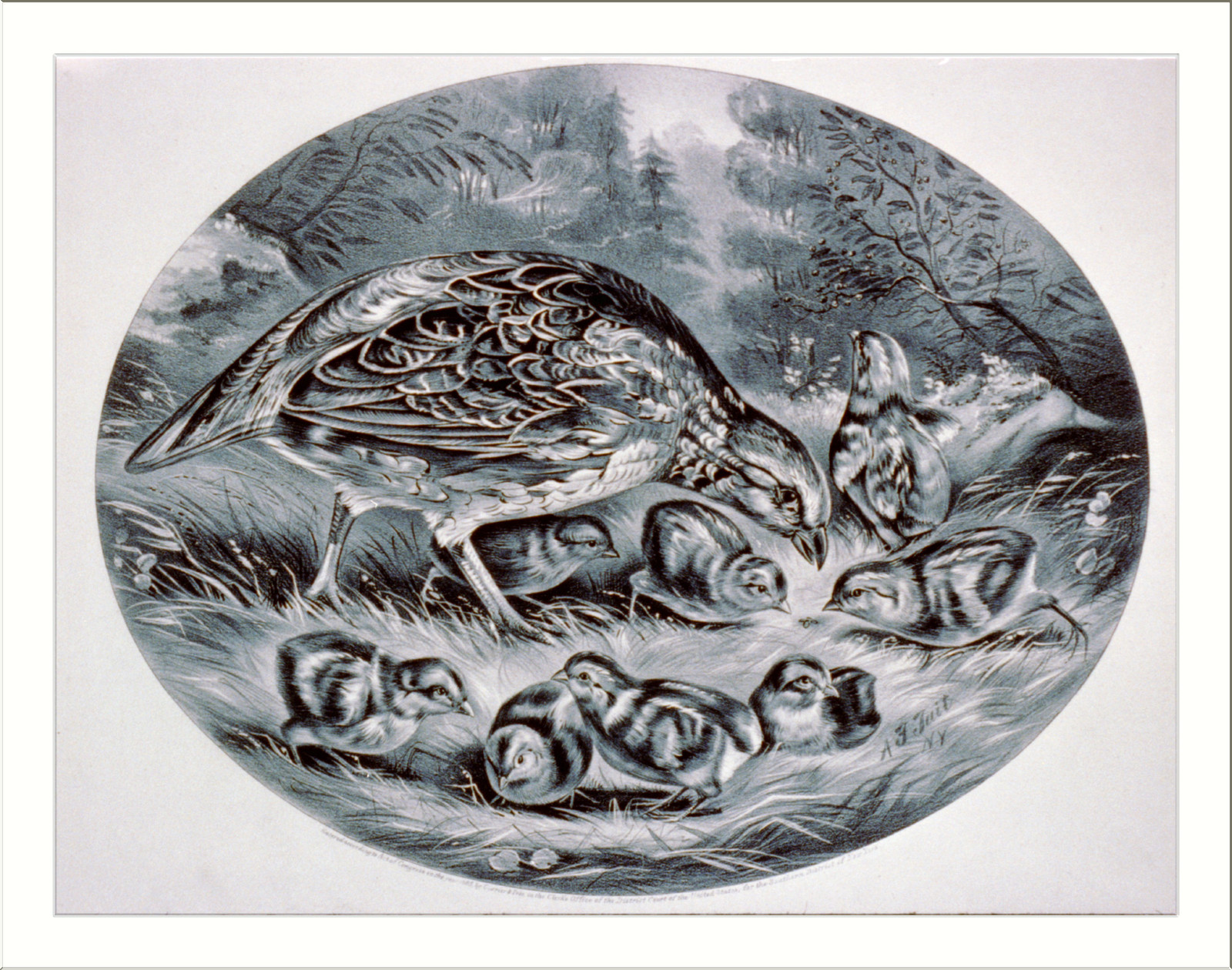 Cares of a family, [New York] : Currier & Ives, 1865. — antique lithograph