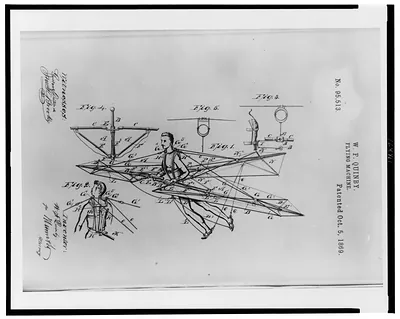 W.F. Quinby [possibly W.P. Quimby] - flying machine Patented Oct. 5, 1869.
