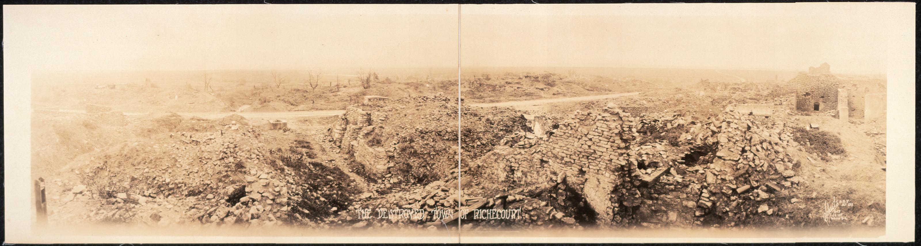 The Destroyed town of Richecourt, France, 1919, 1919 — historic image
