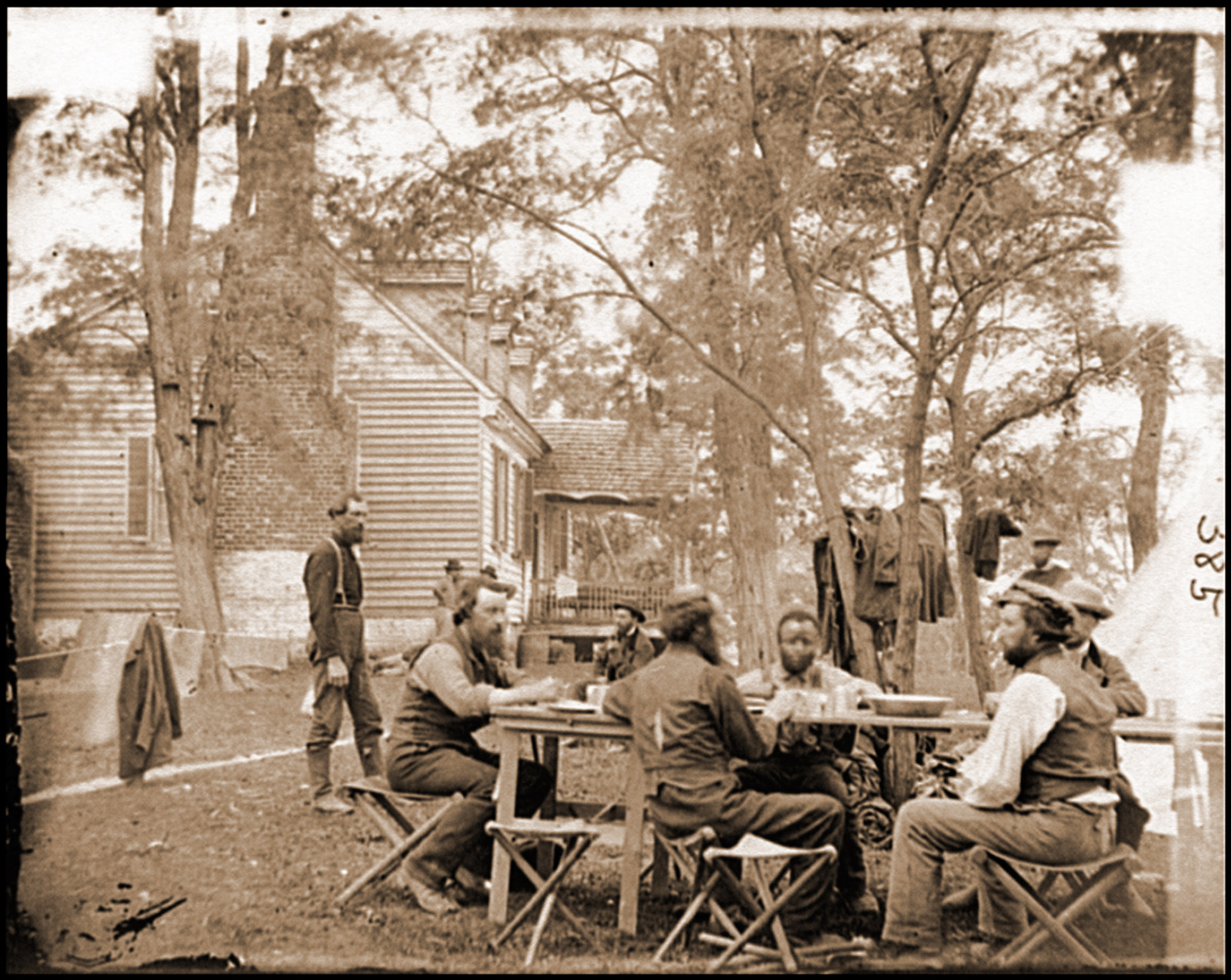 Cumberland Landing Va. Secret Service men at Follers House, 1862 — historic photograph