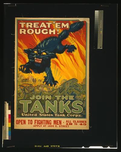 Treat em rough - Join the tanks United States Tank Corps / Ahgiet Hutaf National Printing Engraving Co. Chicago New York St. Louis.