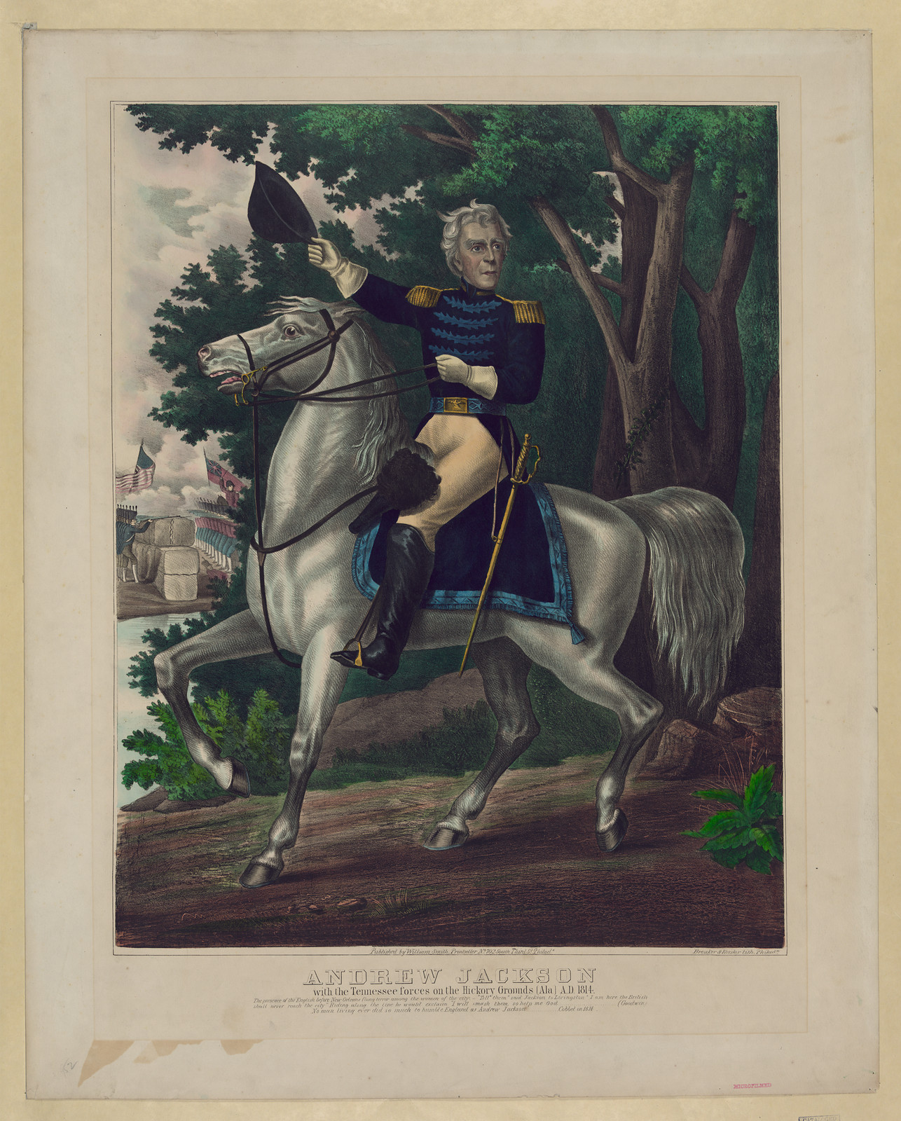 Andrew Jackson with the Tennessee Forces on the Hickory Grounds — historic image