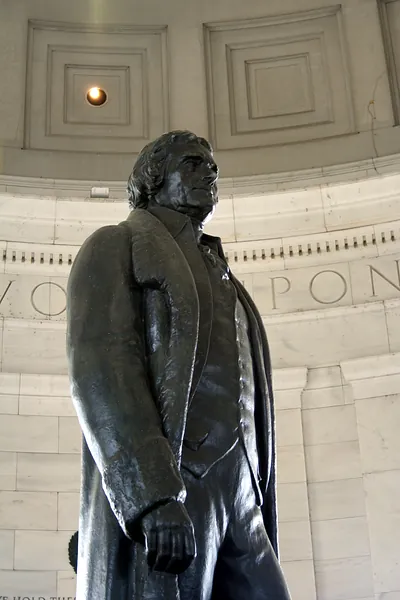 Bronze statue of Thomas Jefferson in the memorial rotunda