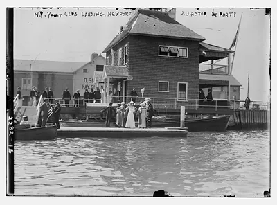 N.Y. Yacht Club Landing - Newport J.J. Astor & party