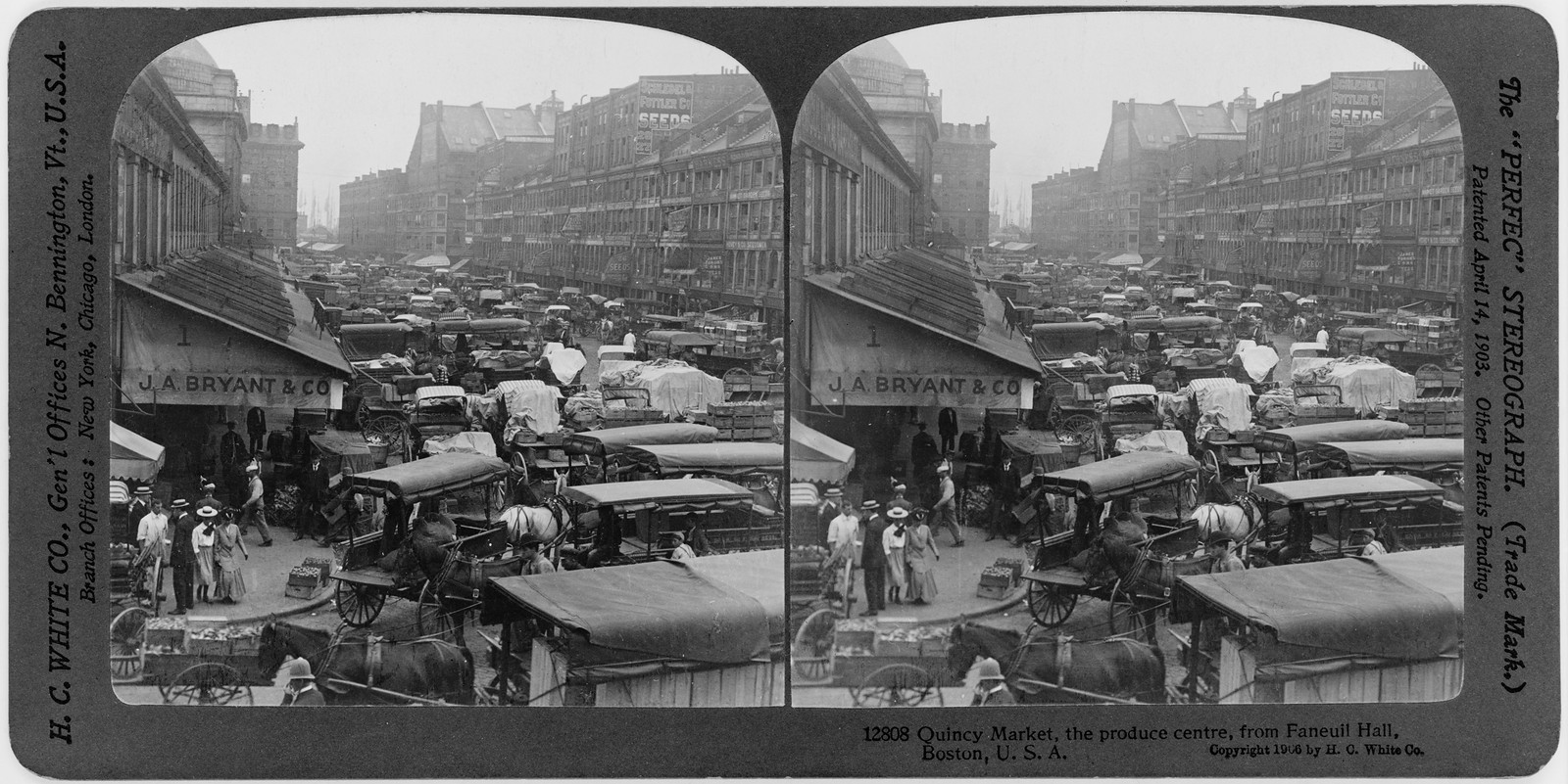 Quincy Market, the produce centre, from Faneuil Hall, Boston, c1906. — historic photograph