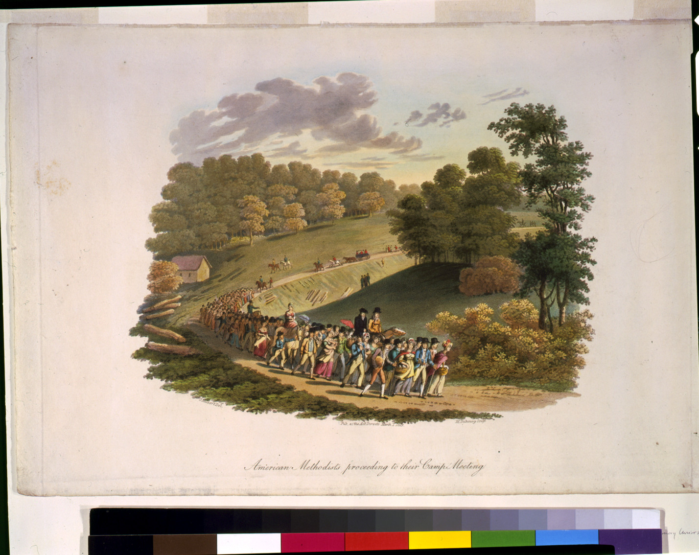 American methodists proceeding to their camp meeting / J. Milbert del. ; M. Dubourg sculp., c1819. — historic print