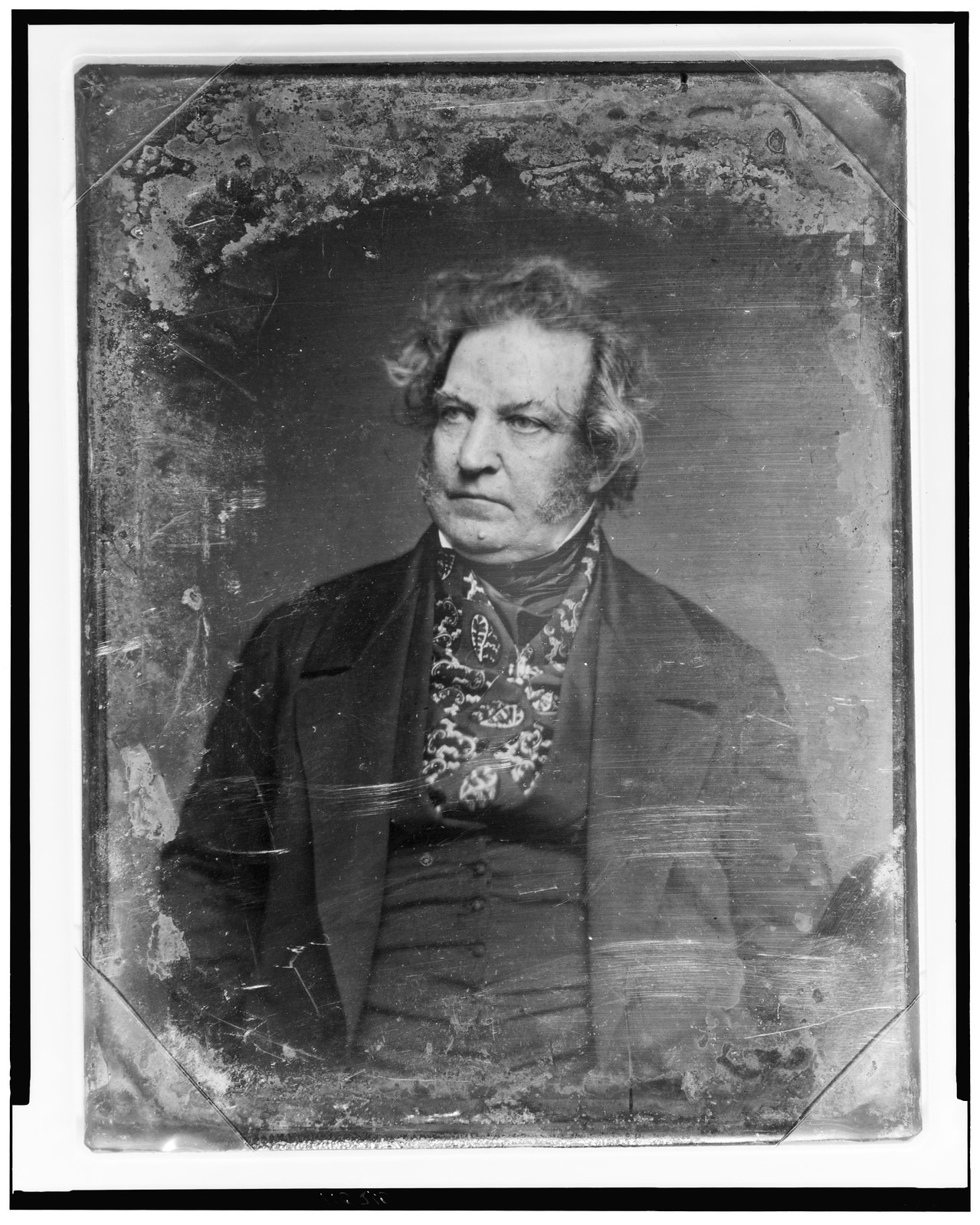 Daguerreotype portrait of an unidentified man, half-length, 1844 — historic photograph