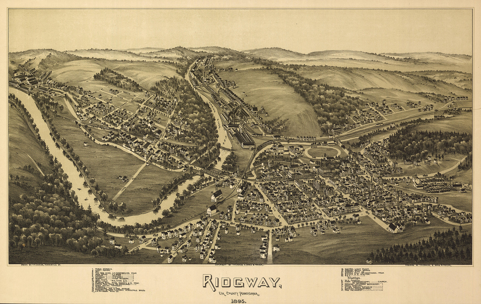Ridgway, Pennsylvania, 1895, 1895 — antique map