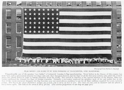 Flag Woven And Made Up By Mill-Workers At Manchester, New Hampshire