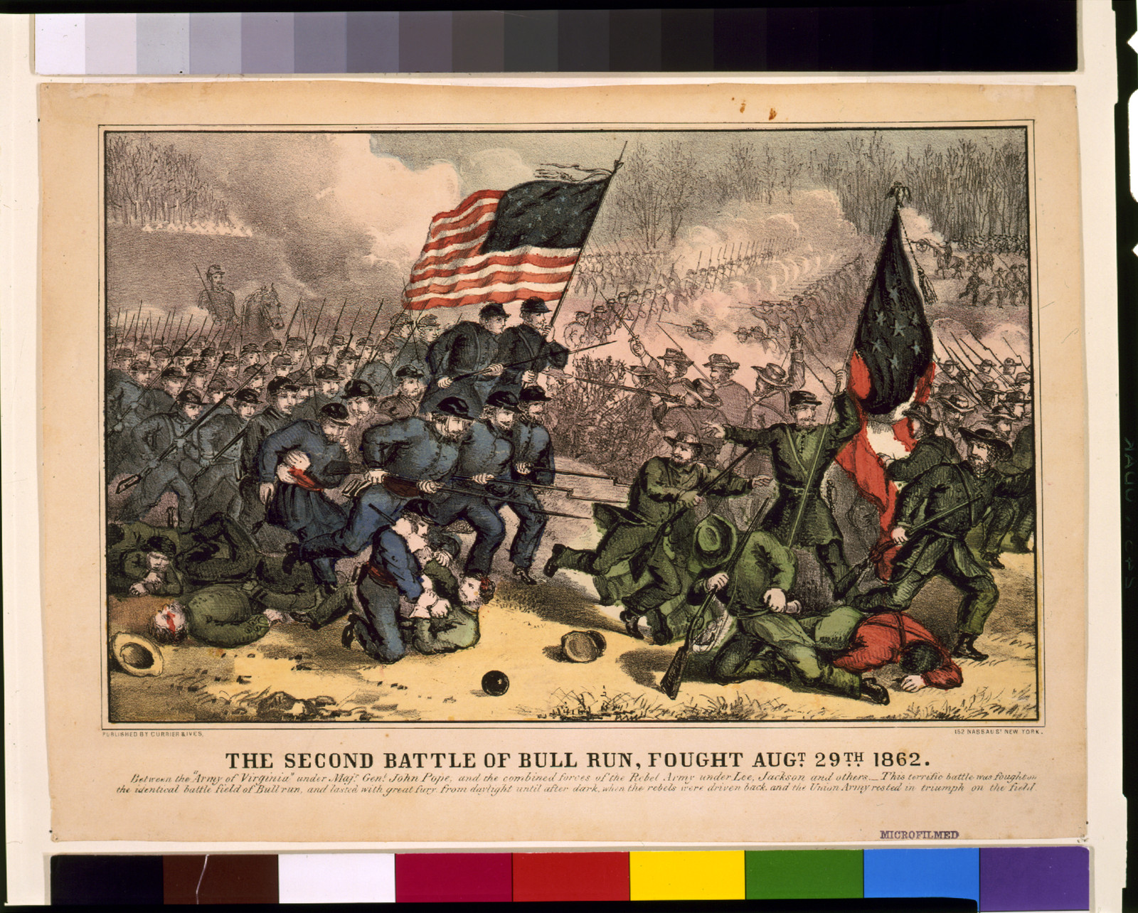 The second battle of Bull Run, fought Augt. 29th 1862., New York : Published by Currier & Ives, [1862?] — antique lithograph