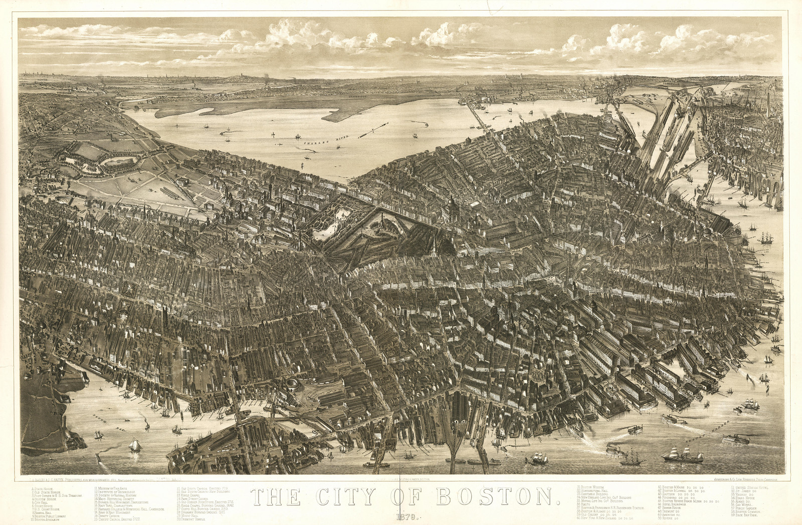 Boston, Massachusetts, 1879, 1879 — antique map