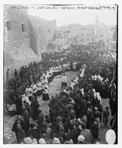 Christmas in Jerusalem -- Catholic Bishop arrives