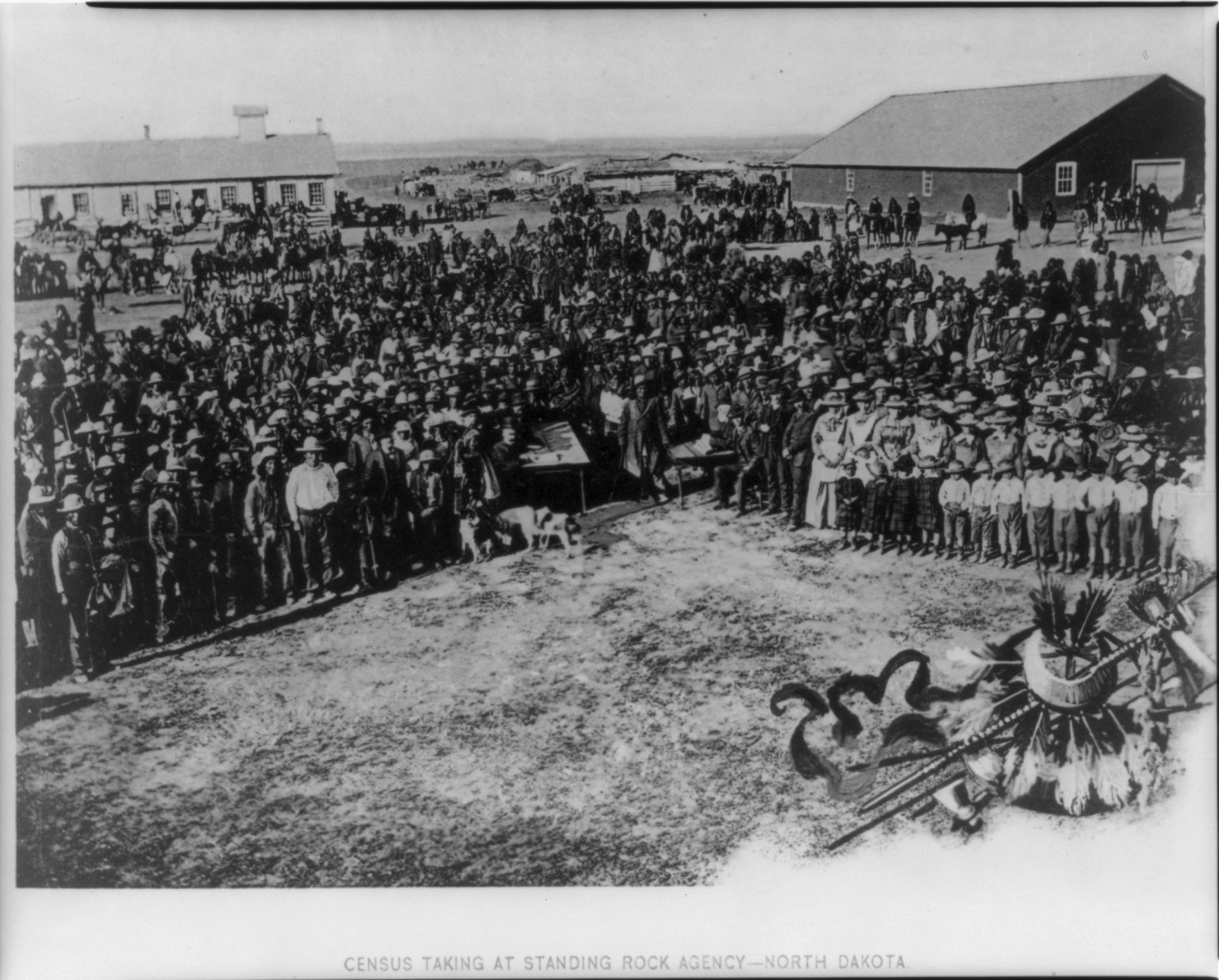 [Census taking at Standing Rock Agency - N.D.] — historic print