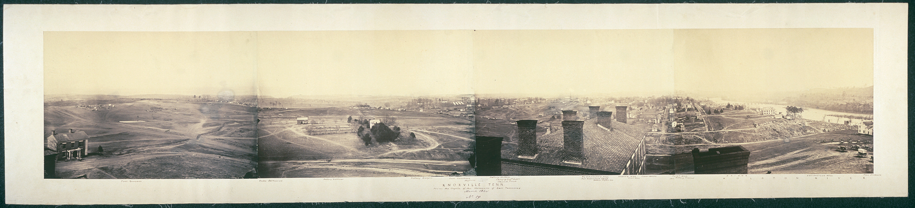 Knoxville from cupola Univ of ETenn, Tennessee, 1864, 1864 — historic image