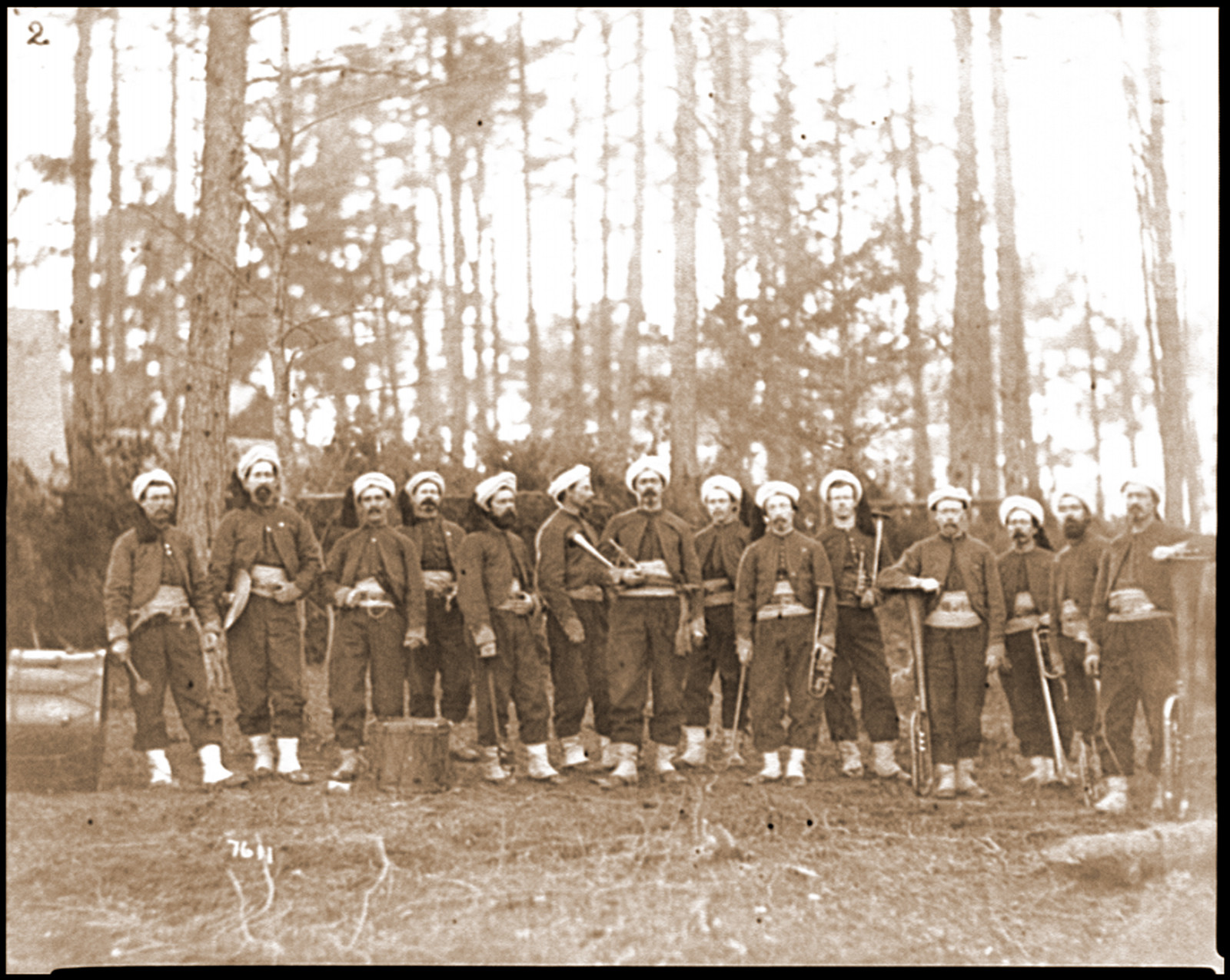 Brandy Station Va. Band of the 114th Pennsylvania Infantry (Zouaves), 1864 — historic photograph