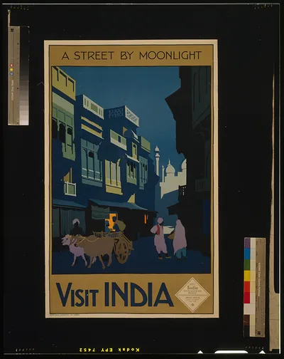 A street by moonlight - Visit India / H. G. Gawthorn.