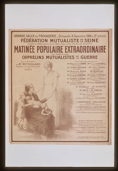 Matineacutee Populaire Extraordinaire au profit des Orphelins Mutualistes de la Guerre