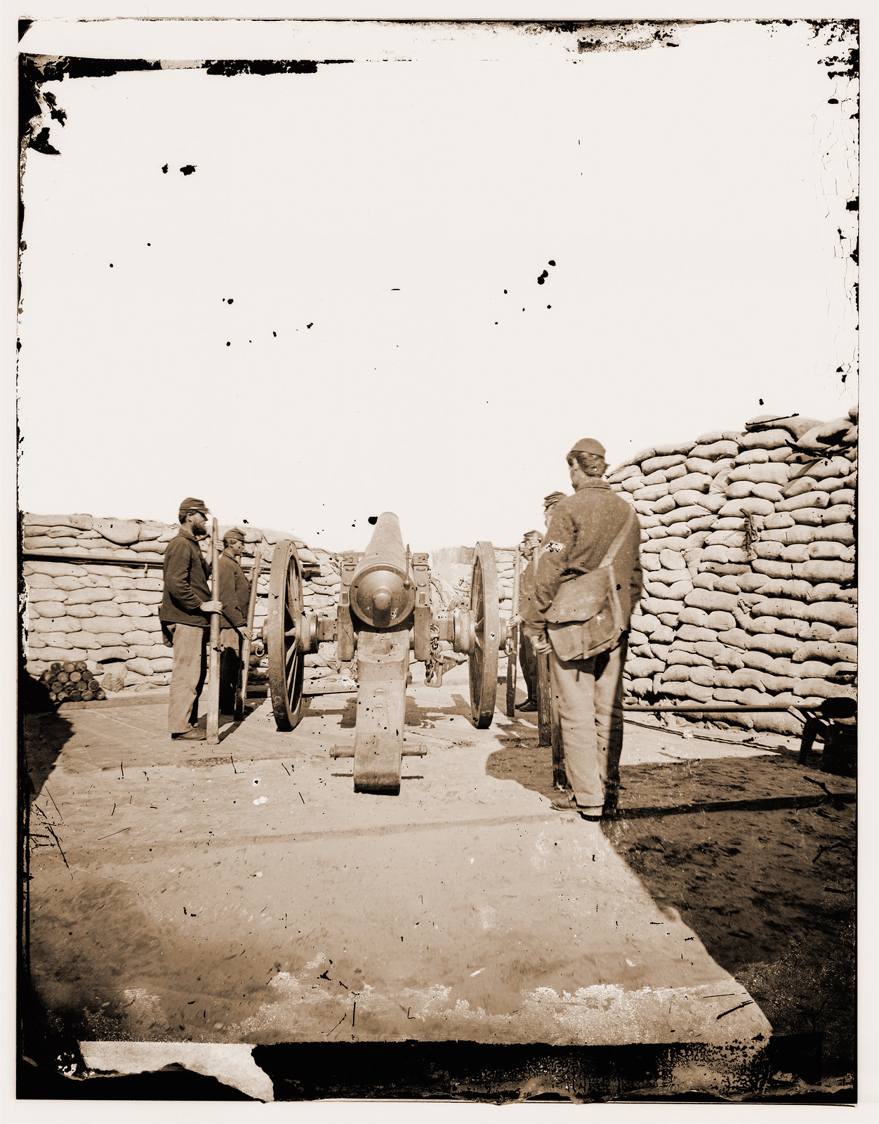 A parrott gun (trained on Sumter?), 1862 — historic photograph