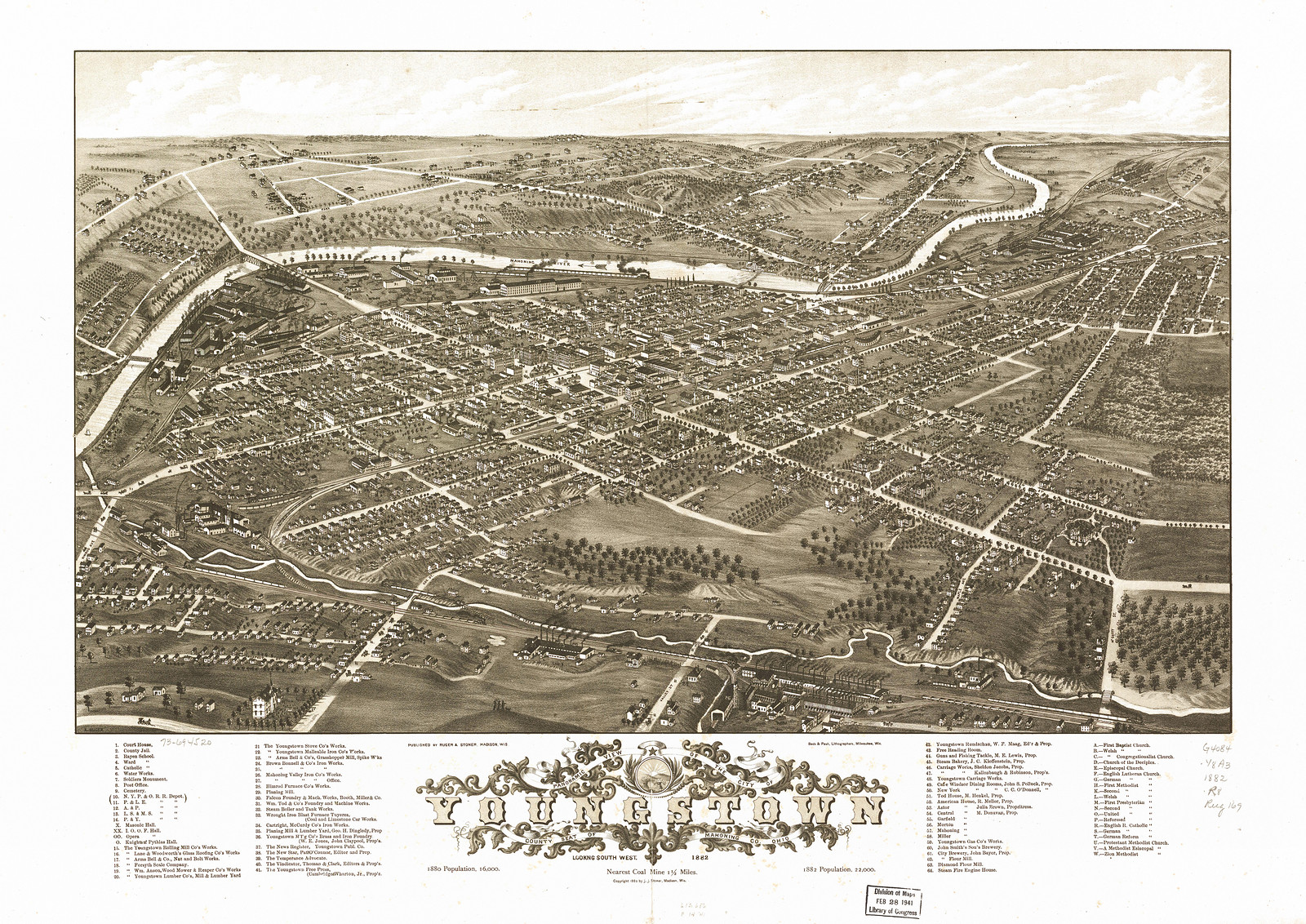 Youngstown, Ohio, 1882, 1882 — antique map
