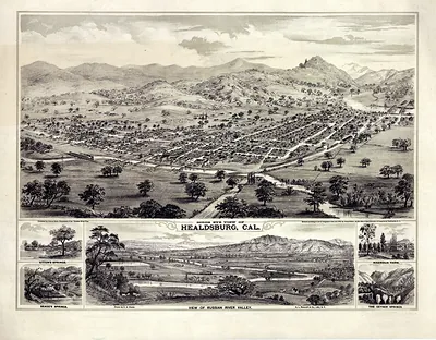 Bird's Eye View of Healdsburg, Cal.