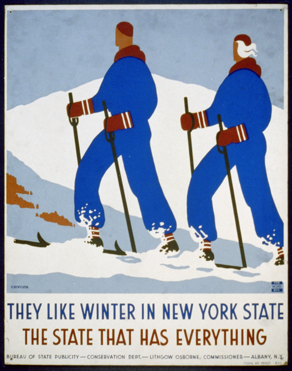 They like winter in New York State The state that has everything / J. Rivolta., N.Y.C. : Federal Art Project, [between 1936 and 1941] — vintage poster