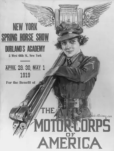 New York Spring horse show Durlands Academy ... New York April 29 30 May 1 1919 for the benefit of the Motor-corps of America / Howard Chandler Christy.