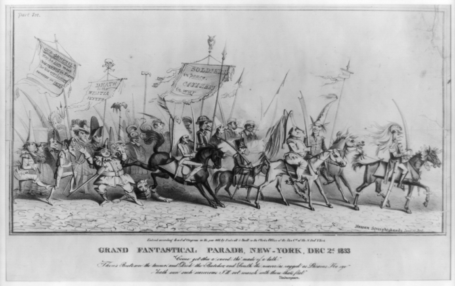 Grand fantastical parade, New-York, Dec 2d. 1833, [N.Y. : s.n.], 1833. — antique lithograph